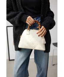 AZUL by moussy | モノグラムエンボスダブルジッパーバッグ(ハンドバッグ)