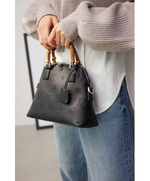 AZUL by moussy（アズールバイマウジー）の「モノグラムエンボスダブルジッパーバッグ（ハンドバッグ・レディース・ブラック/ライトブルー/アイボリー・FREE）」の15枚目の写真