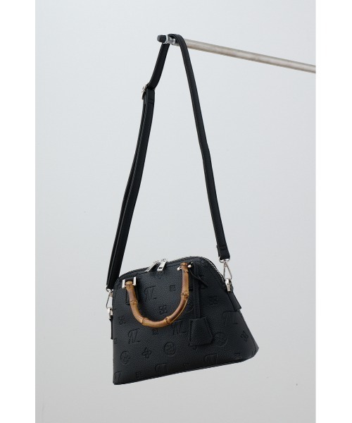 AZUL by moussy（アズールバイマウジー）の「モノグラムエンボスダブルジッパーバッグ（ハンドバッグ・レディース・ブラック/ライトブルー/アイボリー・FREE）」の18枚目の写真