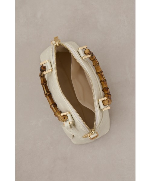 AZUL by moussy（アズールバイマウジー）の「モノグラムエンボスダブルジッパーバッグ（ハンドバッグ・レディース・ブラック/ライトブルー/アイボリー・FREE）」の14枚目の写真
