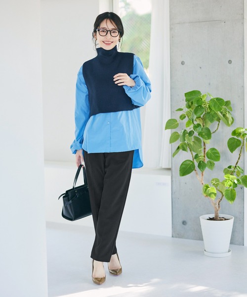 coca(coca)(コカ)の「裏起毛ジョーゼットテーパードパンツ(その他パンツ・レディース・アイボリー/ブラック・L/M/S)」の12枚目の写真