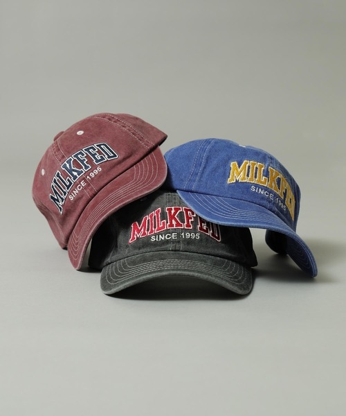 MILKFED.(ミルクフェド)の「WASHED COLLEGE LOGO CAP(キャップ・レディース・ブルー/バーガンディー/チャコール・ONE SIZE)」の11枚目の写真