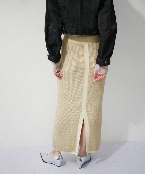 【セール】ラメパターンニットスカート（スカート）｜ADAM ET ROPE'（アダムエロペ）