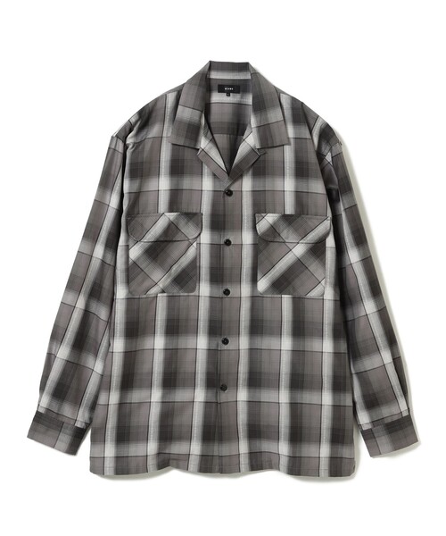 BEAMS（ビームス）の「BEAMS / オンブレチェック オープンカラー シャツ（シャツ/ブラウス・メンズ・ブラック/ベージュ/ネイビー・S/M/L/XL）」の12枚目の写真