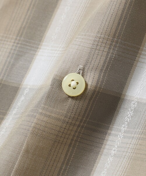 BEAMS（ビームス）の「BEAMS / オンブレチェック オープンカラー シャツ（シャツ/ブラウス・メンズ・ブラック/ベージュ/ネイビー・S/M/L/XL）」の15枚目の写真