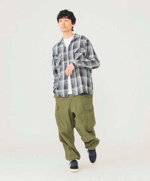 BEAMS（ビームス）の「BEAMS / オンブレチェック オープンカラー シャツ（シャツ/ブラウス・メンズ・ブラック/ベージュ/ネイビー・S/M/L/XL）」の17枚目の写真