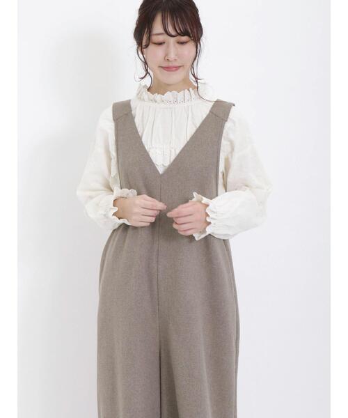 Samansa Mos2（サマンサ モスモス）の「シャーリングスカラップレースギャザーブラウス（シャツ/ブラウス・レディース・ネイビー/オフホワイト/サックスブルー・F）」の11枚目の写真