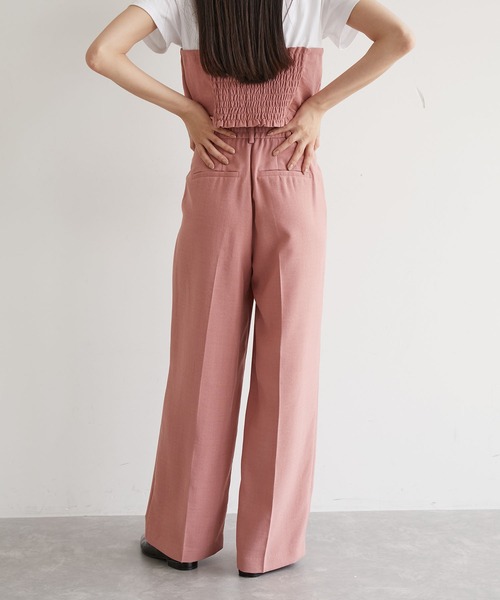 VIS(ビス)の「【美easy】リネンライクワンタックワイドスラックスパンツ(スラックス・レディース・ブラック/ブルー系その他4/イエロー系その他/ネイビー/グレー/キナリ/グリーン/ブラウン系その他2/ピンク/ダークブラウン/ピンク系その他2・M/S/SS/L)」の17枚目の写真