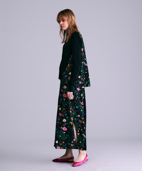 【極美品】Max Mara 花柄 ボタニカル柄 切り替え カーディガン セール】ボタニカル柄切替カーディガン（カーディガン/ボレロ