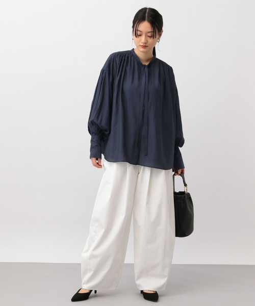 A part by（アパートバイ）の「ホソボウタイブラウス（シャツ/ブラウス・レディース・ネイビー/ライトベージュ/オフホワイト・FREE）」の13枚目の写真