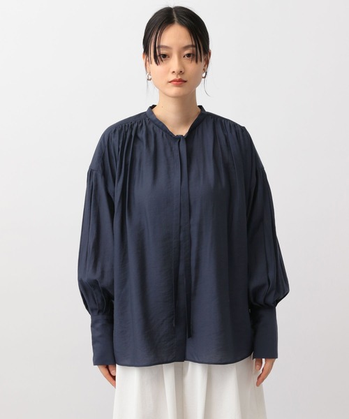 A part by（アパートバイ）の「ホソボウタイブラウス（シャツ/ブラウス・レディース・ネイビー/ライトベージュ/オフホワイト・FREE）」の16枚目の写真