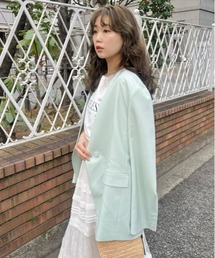 ノーカラーホワイトジャケット ウエストリボン付き 81003439b_b_13_215.jpg