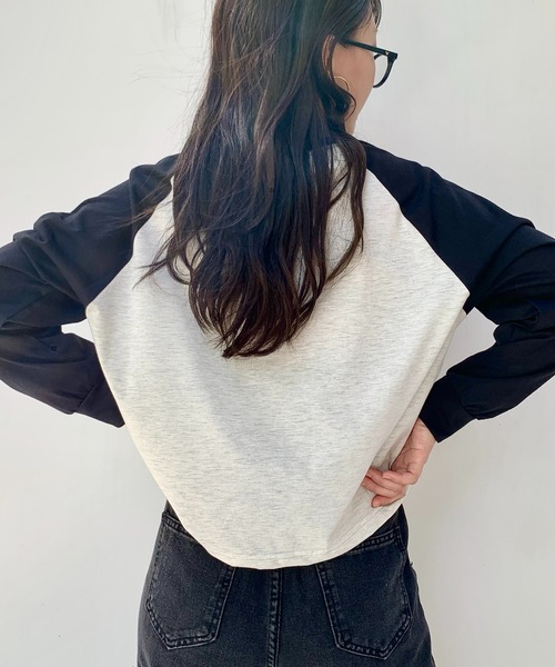 SHEPP(シープ)の「ラグラン ショート丈プルオーバーロンT(Tシャツ/カットソー・レディース・ブラウン/ブラック/グリーン・M/L)」の18枚目の写真