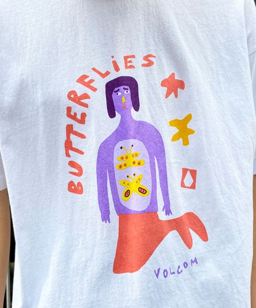 VOLCOM（ボルコム）の「VOLCOM/ボルコム 半袖Tee ルーズシルエット 薄手 DESI A4312413（Tシャツ/カットソー・メンズ・ホワイト・L/M）」の2枚目の写真