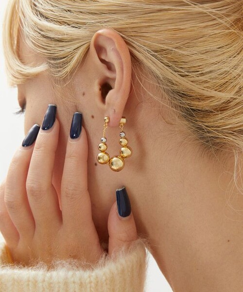 FREAK'S STORE（フリークスストア）の「限定展開　スライド ボール ピアス ２（ピアス（両耳用）・レディース・シルバー/ゴールド・ONE SIZE）」の7枚目の写真