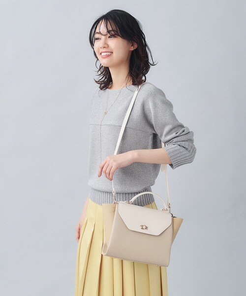 UNTITLED(アンタイトル)の「◆【入卒シーン/セレモニー】カラーブロックワンハンドバッグ(ハンドバッグ・レディース・ベージュ系その他7/サックスブルー系4・99)」の6枚目の写真