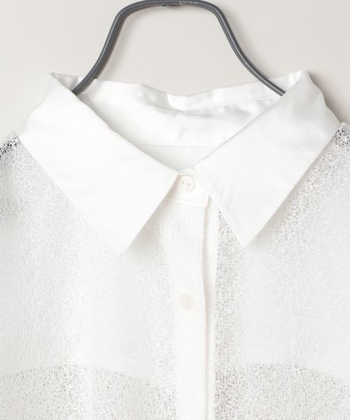 JEANASIS（ジーナシス）の「シアーキリカエメッシュシアーシャツ/109375（シャツ/ブラウス・レディース・ブルー系その他/ホワイト/ブラウン/ブラック・FREE）」の6枚目の写真