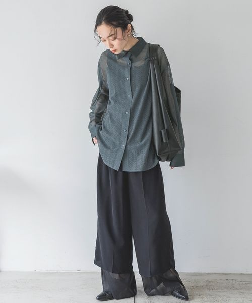 JEANASIS（ジーナシス）の「シアーキリカエメッシュシアーシャツ