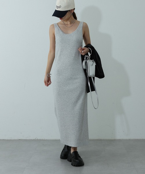 COLONY 2139(コロニートゥーワンスリーナイン)の「カップ付リブタンクワンピース(ワンピース・レディース・ブラック/オフホワイト/グレー・FREE)」の1枚目の写真