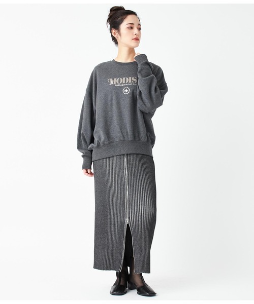 ANAP（アナップ）の「箔プリントサークルロゴプルオーバー（スウェット・レディース・ダークグレー/ライトグレー・FREE）」の12枚目の写真