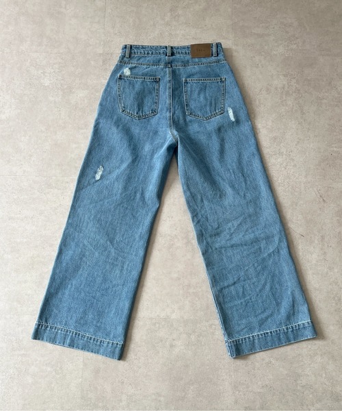 CPCM(シーピーシーエム)の「ダメージストレートデニム(デニムパンツ・レディース・ブルー/ネイビー・SMALL/MEDIUM)」の14枚目の写真