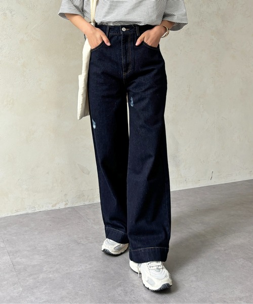 CPCM(シーピーシーエム)の「ダメージストレートデニム(デニムパンツ・レディース・ブルー/ネイビー・SMALL/MEDIUM)」の16枚目の写真
