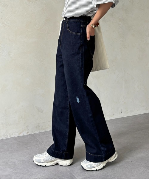 CPCM(シーピーシーエム)の「ダメージストレートデニム(デニムパンツ・レディース・ブルー/ネイビー・SMALL/MEDIUM)」の18枚目の写真