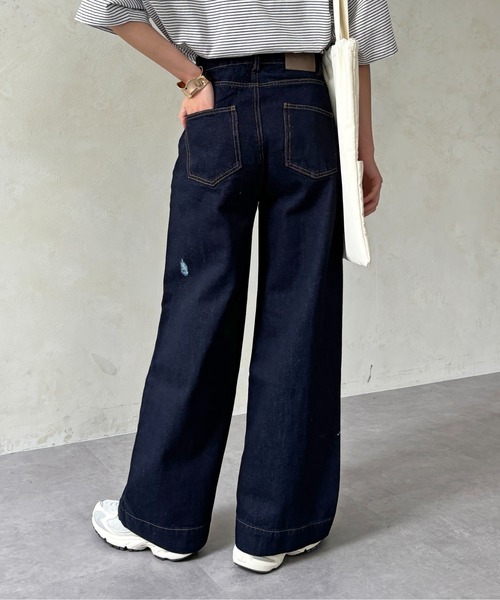 CPCM(シーピーシーエム)の「ダメージストレートデニム(デニムパンツ・レディース・ブルー/ネイビー・SMALL/MEDIUM)」の8枚目の写真