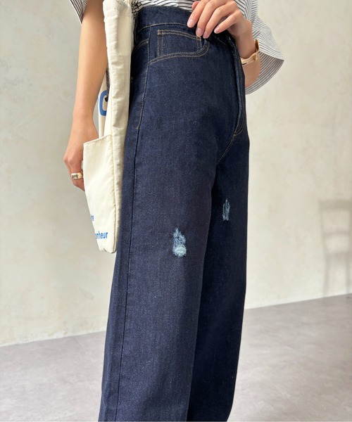 CPCM(シーピーシーエム)の「ダメージストレートデニム(デニムパンツ・レディース・ブルー/ネイビー・SMALL/MEDIUM)」の11枚目の写真