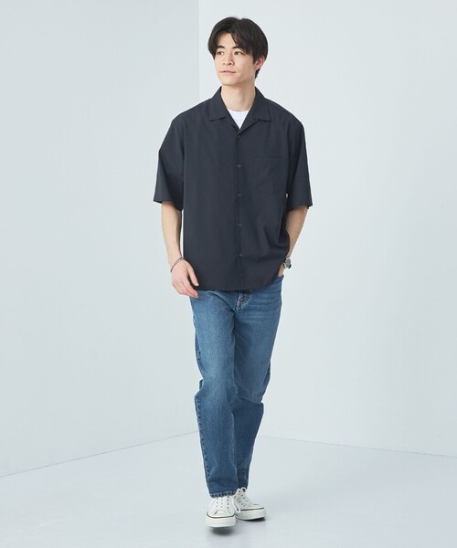 green label relaxing（グリーンレーベルリラクシング）の「ウォッシャブルトロ ジャスト ルーズ オープンカラー シャツ -マシンウォッシャブル・防シワ・ストレッチ-（シャツ/ブラウス・メンズ・モカ/ネイビー/ピンク/ライム/ライトブルー/ダークグリーン・XS/S/M/L/XL）」の13枚目の写真