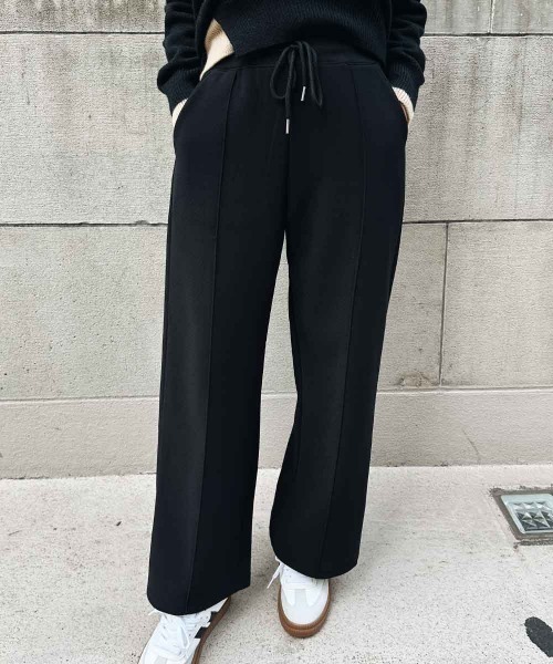 esutoreja(エストレジャ)の「リラックスストレートパンツ(スウェットパンツ・レディース・ブラック/ブラウン/スミクロ・FREE)」の2枚目の写真