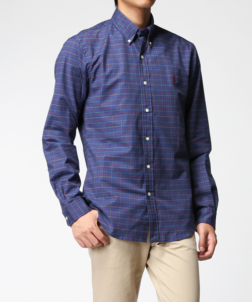 POLO RALPH LAUREN（ポロ ラルフ ローレン）の「スリムフィット ストレッチ オックスフォード シャツ（シャツ/ブラウス・メンズ・パープル/グリーン系その他/ネイビー・LARGE/MEDIUM/SMALL/X-LARGE/X-SMALL/XX-LARGE）」の3枚目の写真