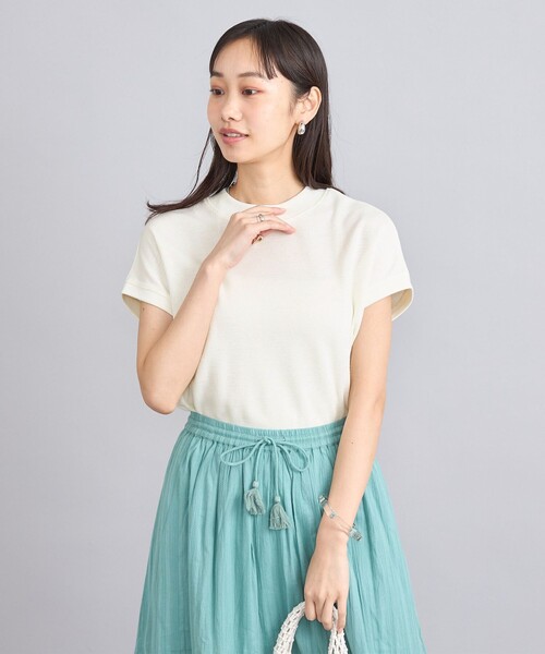 coen（コーエン）の「ハニカムリピTフレンチスリーブ（Tシャツ/カットソー・レディース・ブラック/オフホワイト/その他1/その他2・M/L）」の2枚目の写真