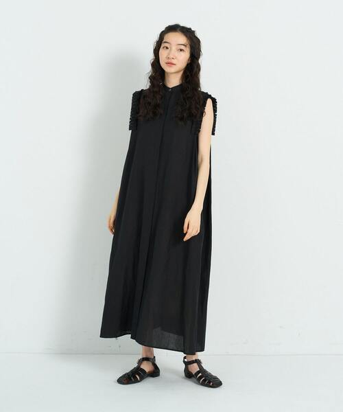 conges payes ADIEU TRISTESSE（コンジェ ペイエ アデュートリステス）の「タックフリルスリーブレスワンピース（ワンピース・レディース・イエロー/ブラック・38）」の11枚目の写真