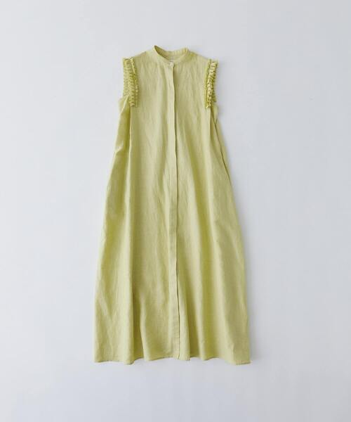 conges payes ADIEU TRISTESSE（コンジェ ペイエ アデュートリステス）の「タックフリルスリーブレスワンピース（ワンピース・レディース・イエロー/ブラック・38）」の3枚目の写真