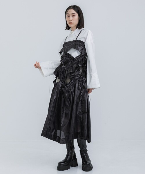 HOUGA(ホウガ)の「【HOUGA/ホウガ】《STUDIOUS別注》prima frill dress/プリマフリルドレス(ドレス・レディース・ブラック・FREE)」の10枚目の写真
