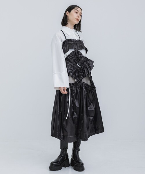 HOUGA(ホウガ)の「【HOUGA/ホウガ】《STUDIOUS別注》prima frill dress/プリマフリルドレス(ドレス・レディース・ブラック・FREE)」の9枚目の写真