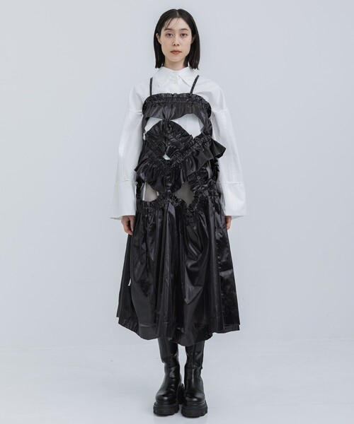 HOUGA(ホウガ)の「【HOUGA/ホウガ】《STUDIOUS別注》prima frill dress/プリマフリルドレス(ドレス・レディース・ブラック・FREE)」の8枚目の写真