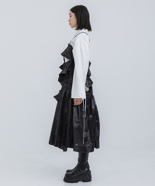 HOUGA(ホウガ)の「【HOUGA/ホウガ】《STUDIOUS別注》prima frill dress/プリマフリルドレス(ドレス・レディース・ブラック・FREE)」の7枚目の写真