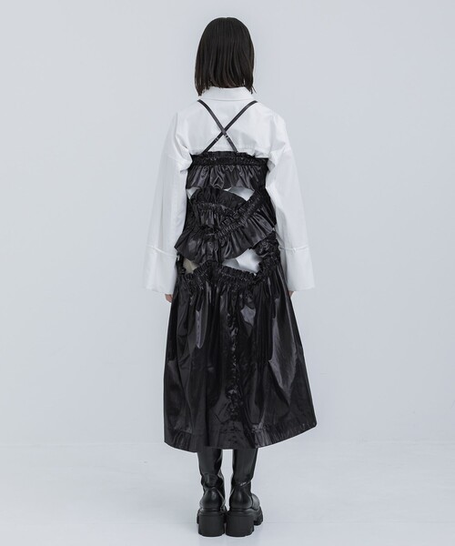 HOUGA(ホウガ)の「【HOUGA/ホウガ】《STUDIOUS別注》prima frill dress/プリマフリルドレス(ドレス・レディース・ブラック・FREE)」の6枚目の写真