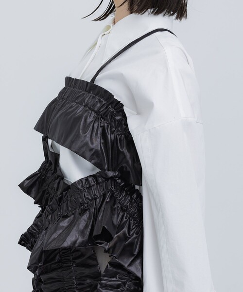 HOUGA(ホウガ)の「【HOUGA/ホウガ】《STUDIOUS別注》prima frill dress/プリマフリルドレス(ドレス・レディース・ブラック・FREE)」の4枚目の写真