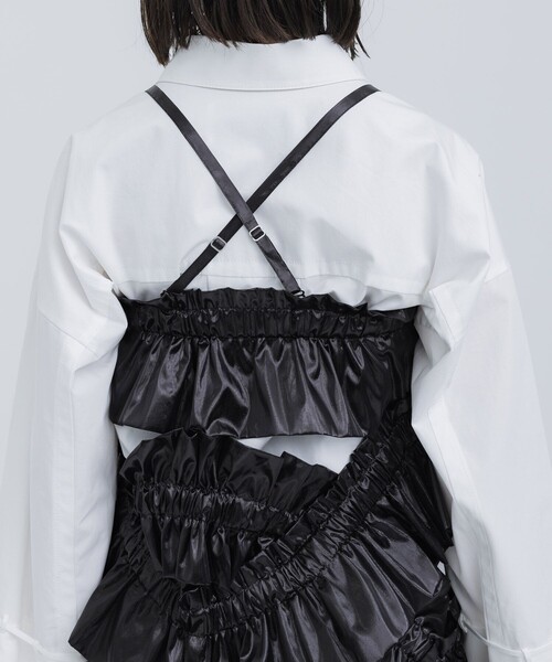 HOUGA(ホウガ)の「【HOUGA/ホウガ】《STUDIOUS別注》prima frill dress/プリマフリルドレス(ドレス・レディース・ブラック・FREE)」の3枚目の写真