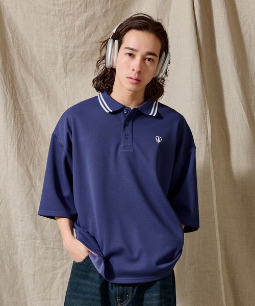 WETTEMPT（ウィテンプト）の「MOSS STITCH LOOSE POLO SHIRT / 鹿の子ルーズポロシャツ（ポロシャツ・メンズ・ブラック/ネイビー系/ベージュ系その他/ベージュ/グレイッシュベージュ/チャコール/杢グレー/ネイビー/レッド・LARGE/MEDIUM/SMALL）」の8枚目の写真
