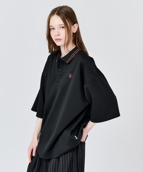 WETTEMPT（ウィテンプト）の「MOSS STITCH LOOSE POLO SHIRT / 鹿の子ルーズポロシャツ（ポロシャツ・メンズ・ブラック/ネイビー系/ベージュ系その他/ベージュ/グレイッシュベージュ/チャコール/杢グレー/ネイビー/レッド/ボルドー/ブラック系その他/ネイビー系2・LARGE/MEDIUM/SMALL）」の15枚目の写真