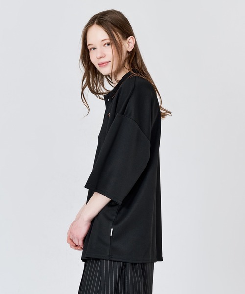 WETTEMPT（ウィテンプト）の「MOSS STITCH LOOSE POLO SHIRT / 鹿の子ルーズポロシャツ（ポロシャツ・メンズ・ブラック/ネイビー系/ベージュ系その他/ベージュ/グレイッシュベージュ/チャコール/杢グレー/ネイビー/レッド/ボルドー/ブラック系その他/ネイビー系2・LARGE/MEDIUM/SMALL）」の16枚目の写真
