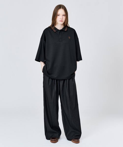 WETTEMPT（ウィテンプト）の「MOSS STITCH LOOSE POLO SHIRT / 鹿の子ルーズポロシャツ（ポロシャツ・メンズ・ブラック/ネイビー系/ベージュ系その他/ベージュ/グレイッシュベージュ/チャコール/杢グレー/ネイビー/レッド/ボルドー/ブラック系その他/ネイビー系2・LARGE/MEDIUM/SMALL）」の19枚目の写真