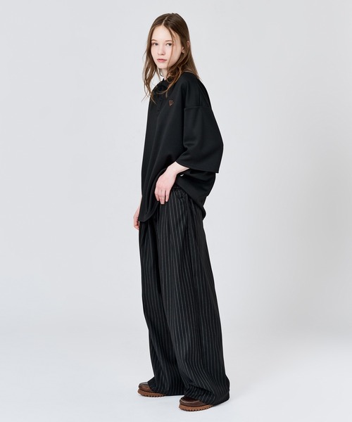 WETTEMPT（ウィテンプト）の「MOSS STITCH LOOSE POLO SHIRT / 鹿の子ルーズポロシャツ（ポロシャツ・メンズ・ブラック/ネイビー系/ベージュ系その他/ベージュ/グレイッシュベージュ/チャコール/杢グレー/ネイビー/レッド/ボルドー/ブラック系その他/ネイビー系2・LARGE/MEDIUM/SMALL）」の22枚目の写真
