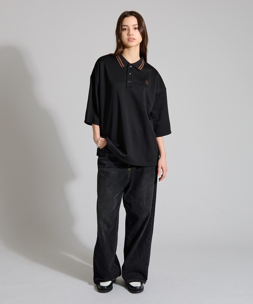 WETTEMPT（ウィテンプト）の「MOSS STITCH LOOSE POLO SHIRT / 鹿の子ルーズポロシャツ（ポロシャツ・メンズ・ブラック/ネイビー系/ベージュ系その他/ベージュ/グレイッシュベージュ/チャコール/杢グレー/ネイビー/レッド・LARGE/MEDIUM/SMALL）」の22枚目の写真