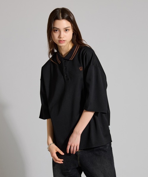 WETTEMPT（ウィテンプト）の「MOSS STITCH LOOSE POLO SHIRT / 鹿の子ルーズポロシャツ（ポロシャツ・メンズ・ブラック/ネイビー系/ベージュ系その他/ベージュ/グレイッシュベージュ/チャコール/杢グレー/ネイビー/レッド・LARGE/MEDIUM/SMALL）」の18枚目の写真
