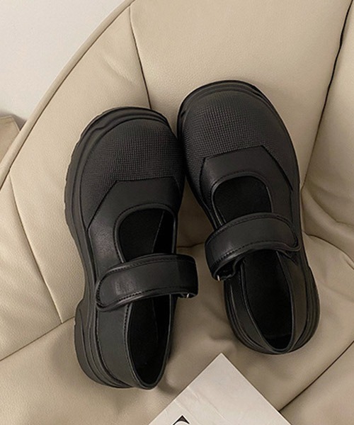 SVEC（シュベック）の「厚底 ベルクロ スニーカーサンダル（スニーカー・レディース・ブラック/ホワイト・35/36/37/38/39/40）」の10枚目の写真